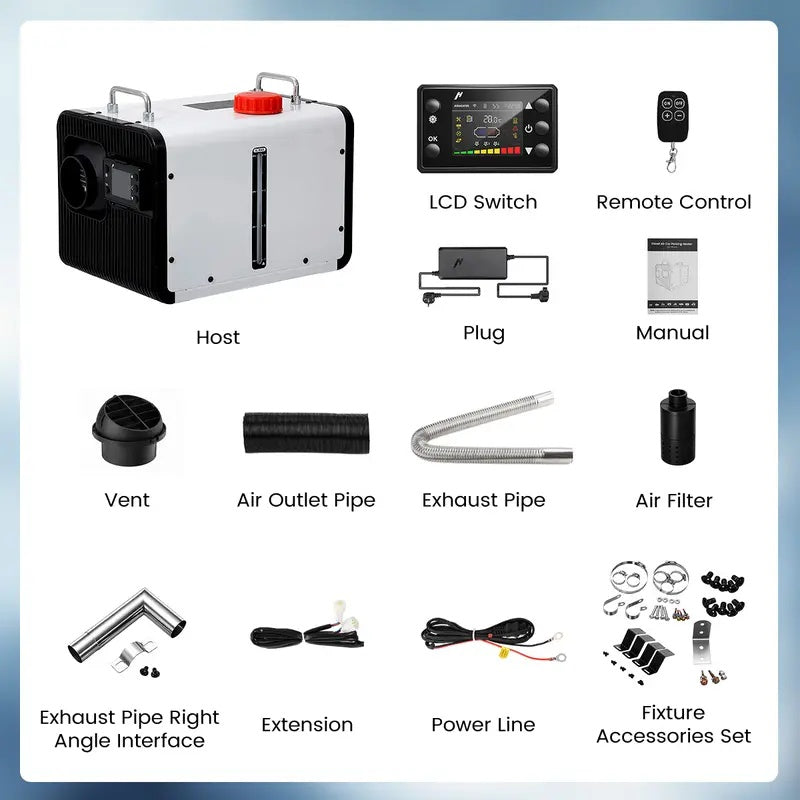 🎁Black Friday Sale 50% OFF - Upgraded 8KW Diesel Heater 12V/24V & AC🔥, All-in-One Portable Air Heater, Top-Rated Brand for RV, Truck, Car & Campers