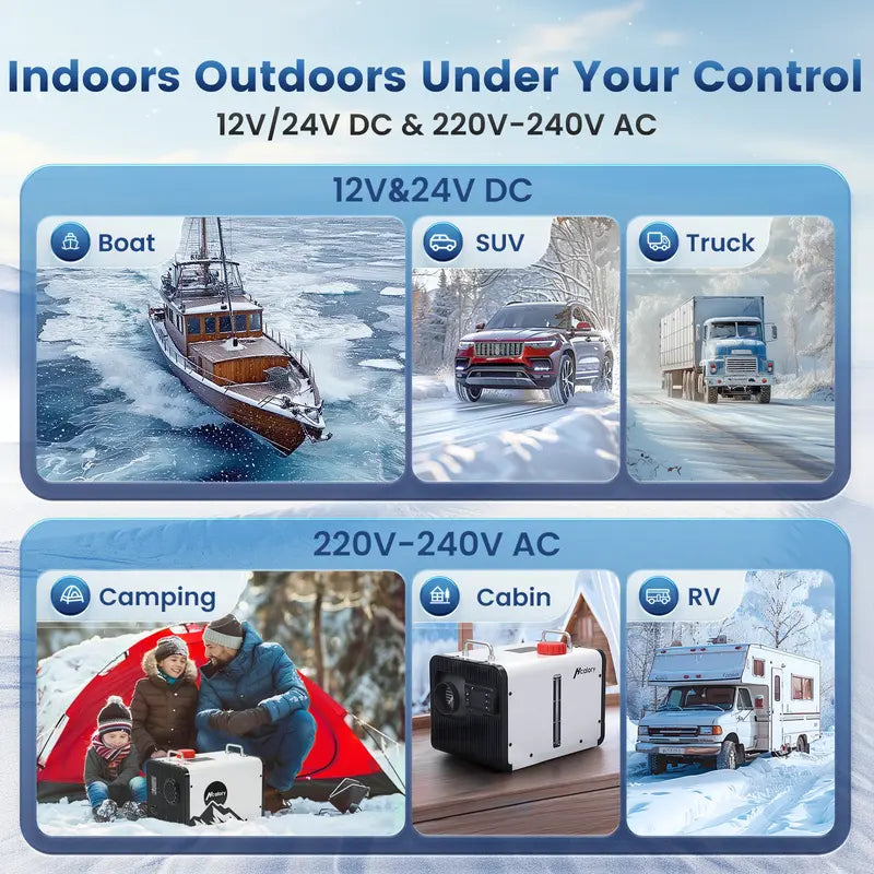 🎁Black Friday Sale 50% OFF - Upgraded 8KW Diesel Heater 12V/24V & AC🔥, All-in-One Portable Air Heater, Top-Rated Brand for RV, Truck, Car & Campers