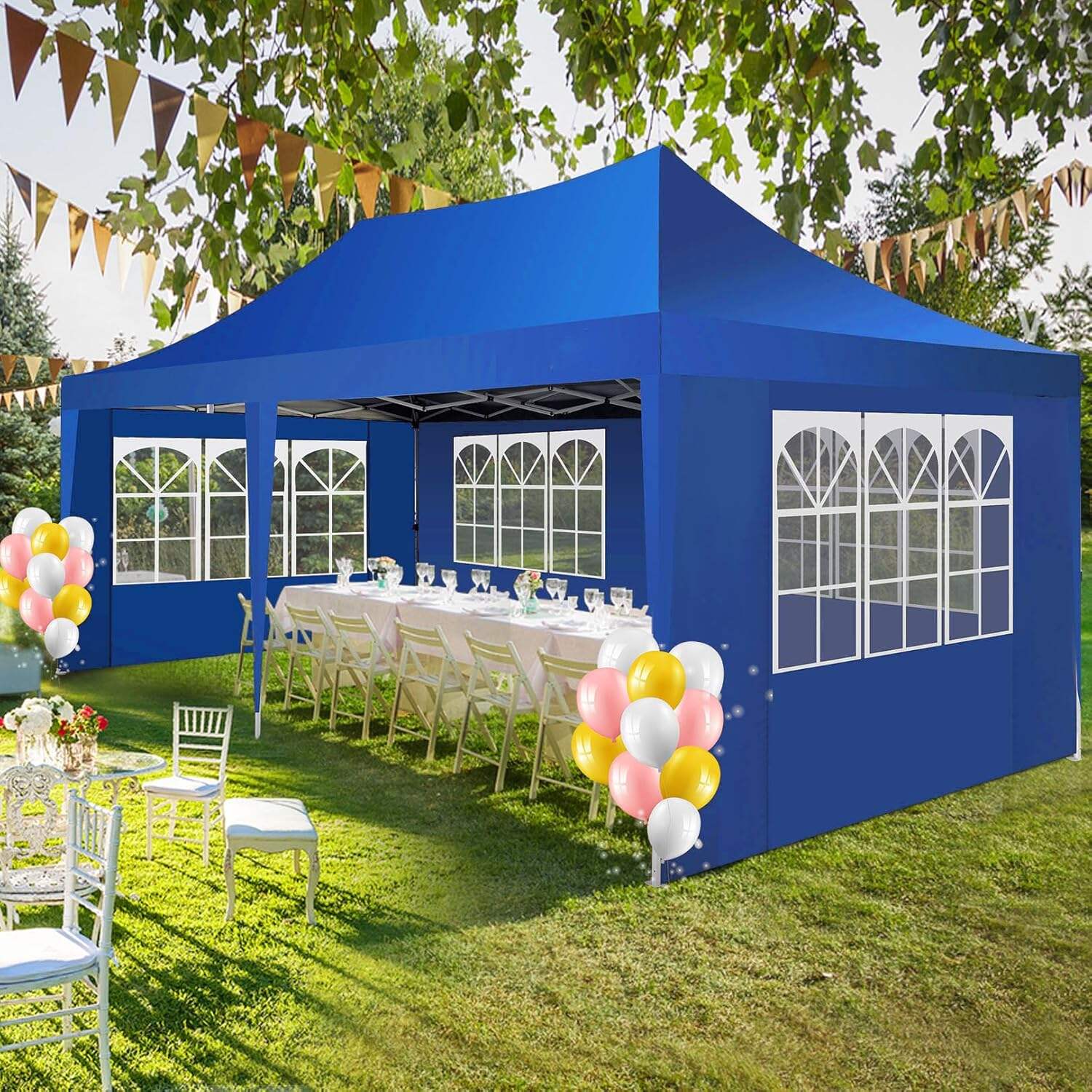 🔥[Hot sale]🔥10x20Pop up Canopy Tent with 6 sidewalls Commercial Heavy Duty Canopy UPF 50+ All Weather Waterproof Outdoor Wedding Party Tents