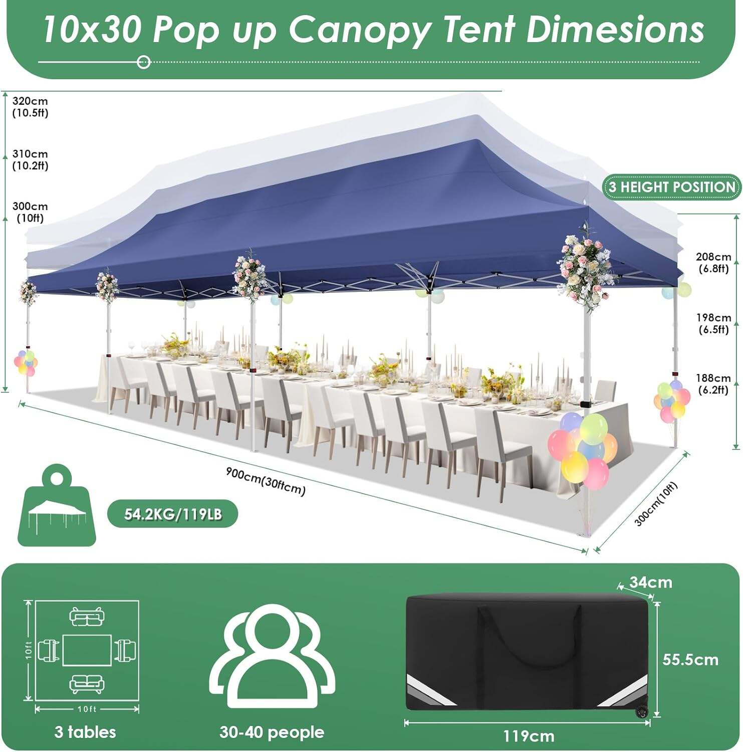 🔥[Hot sale]🔥10x20Pop up Canopy Tent with 6 sidewalls Commercial Heavy Duty Canopy UPF 50+ All Weather Waterproof Outdoor Wedding Party Tents