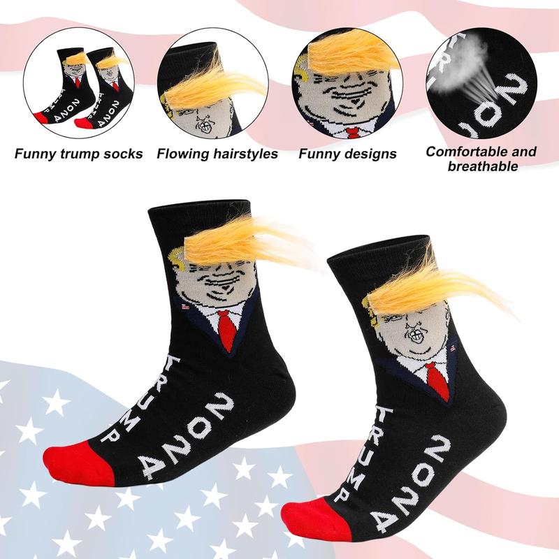 🤣Funny Trump Socks With Hair