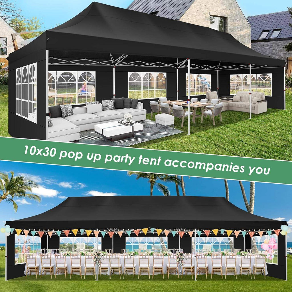 🔥[Hot sale]🔥10x20Pop up Canopy Tent with 6 sidewalls Commercial Heavy Duty Canopy UPF 50+ All Weather Waterproof Outdoor Wedding Party Tents