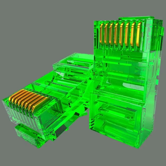 50PCS RJ45 Cat6 Pass through Connectors, Assorted Colors EZ to Crimp Modular Plug for Solid or Stranded UTP Network Cable