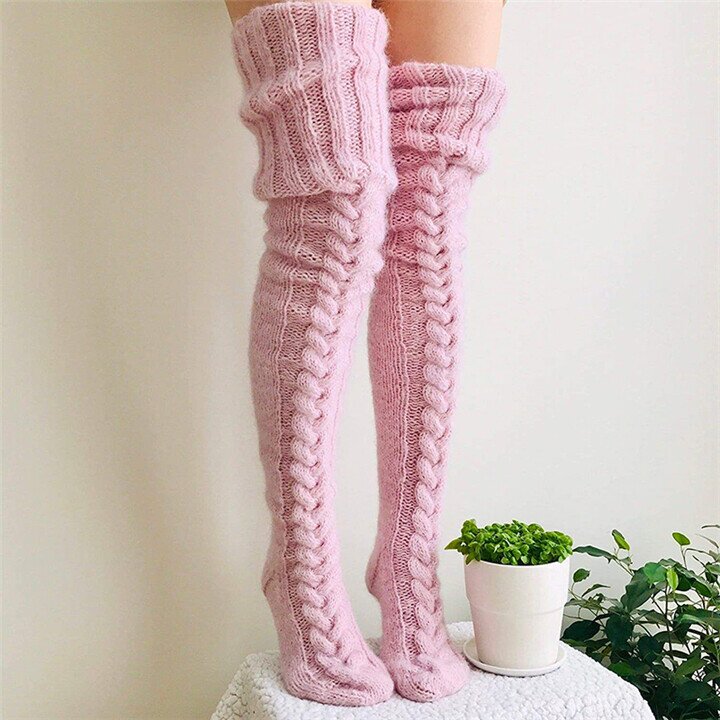 🔥Hot Sale 50% OFF🔥-Warm Over Knee Extra Long Knitted Socks