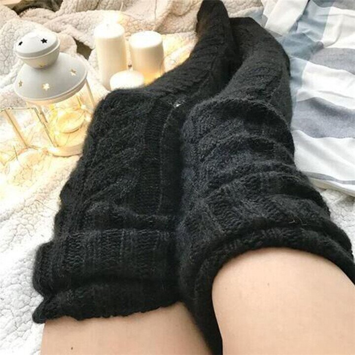 🔥Hot Sale 50% OFF🔥-Warm Over Knee Extra Long Knitted Socks