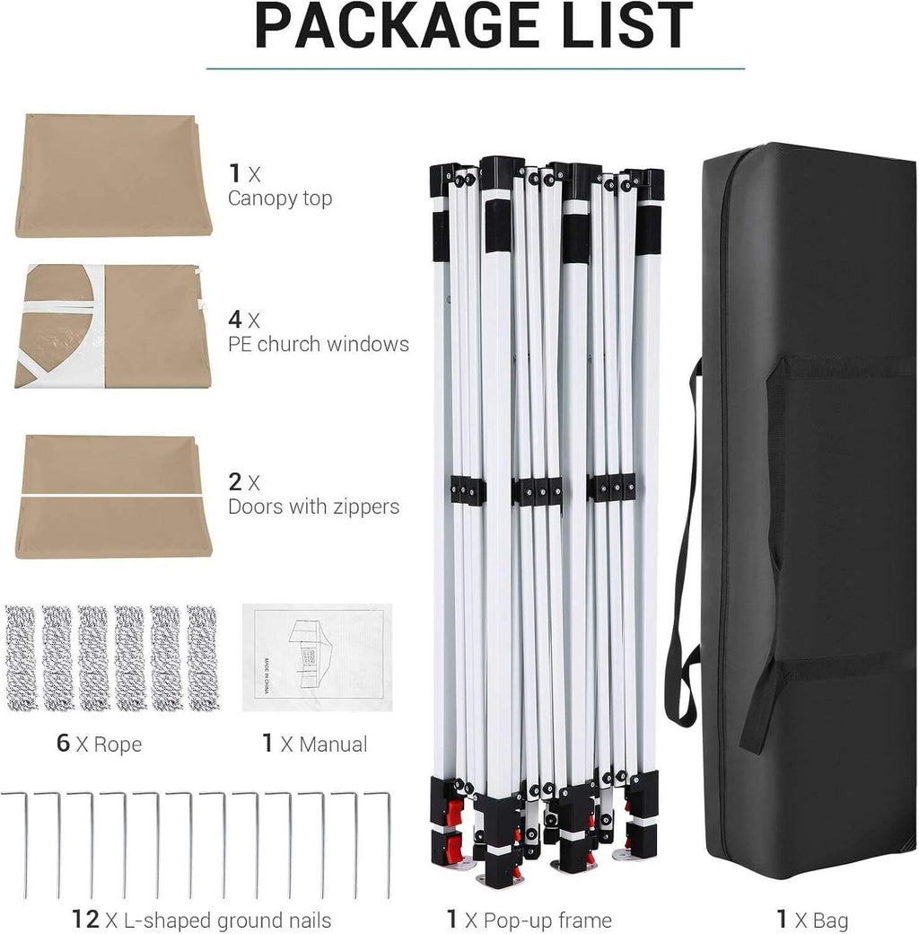 🔥[Hot sale]🔥10x20Pop up Canopy Tent with 6 sidewalls Commercial Heavy Duty Canopy UPF 50+ All Weather Waterproof Outdoor Wedding Party Tents