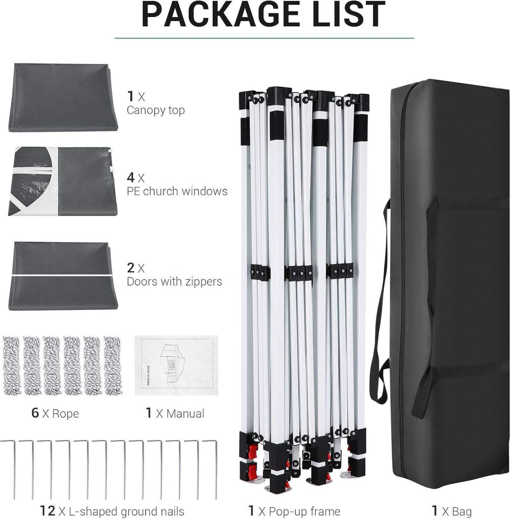 🔥[Hot sale]🔥10x20Pop up Canopy Tent with 6 sidewalls Commercial Heavy Duty Canopy UPF 50+ All Weather Waterproof Outdoor Wedding Party Tents