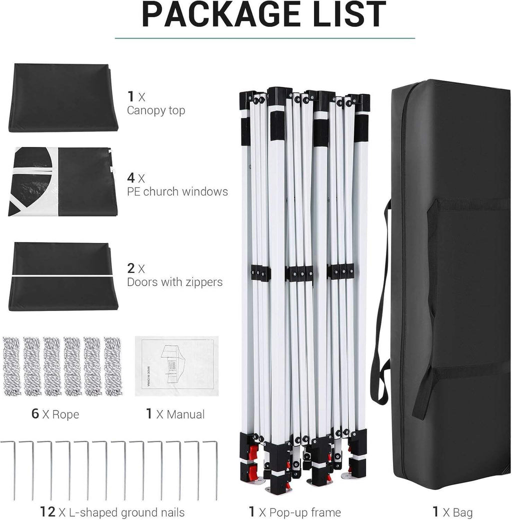 🔥[Hot sale]🔥10x20Pop up Canopy Tent with 6 sidewalls Commercial Heavy Duty Canopy UPF 50+ All Weather Waterproof Outdoor Wedding Party Tents