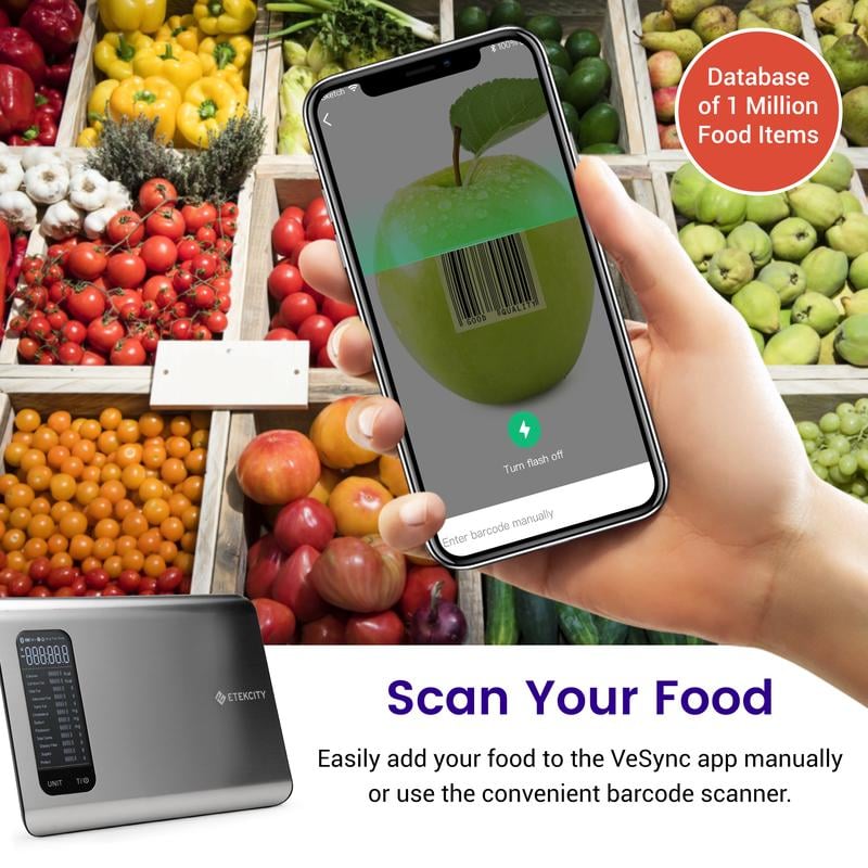 ✨AI Smart Food Scale | 19 Nutrient Facts Auto Scan | Digital Calorie Counter for Meal Prep & Fitness | Compact Stainless Design